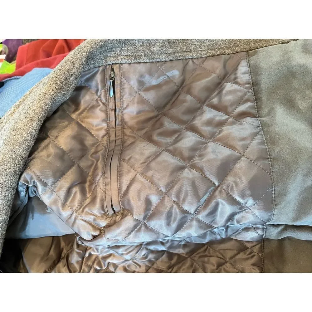 Jos. A. Bank Tan Marled Wool Blend Button Zipper Cost sz LL or 44-48” EUC